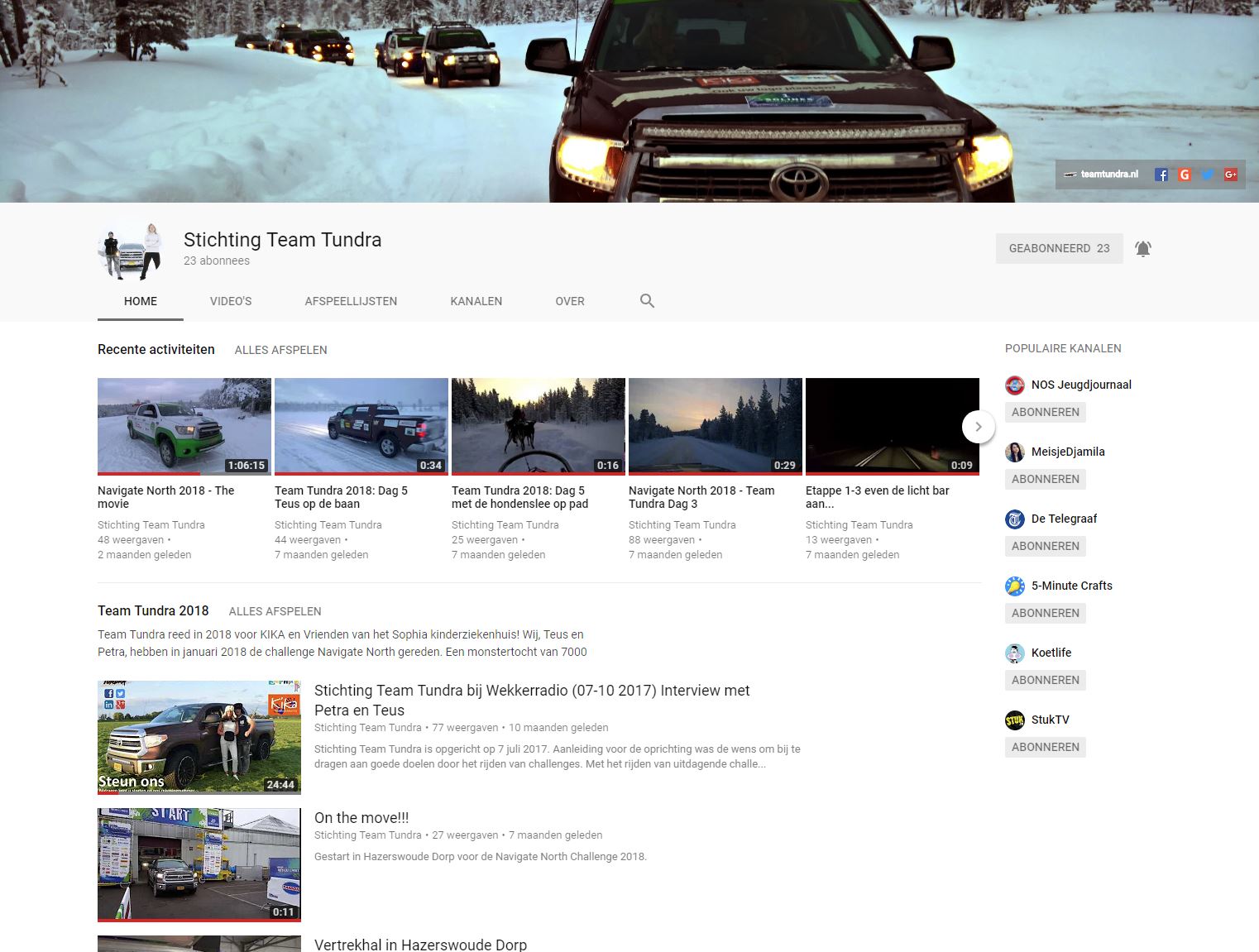 YouTube kanaal Team Tundra | Promotie