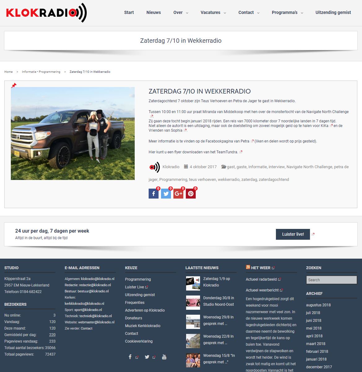 Interview Wekkerradio 2017 | Klokradio | Team Tundra