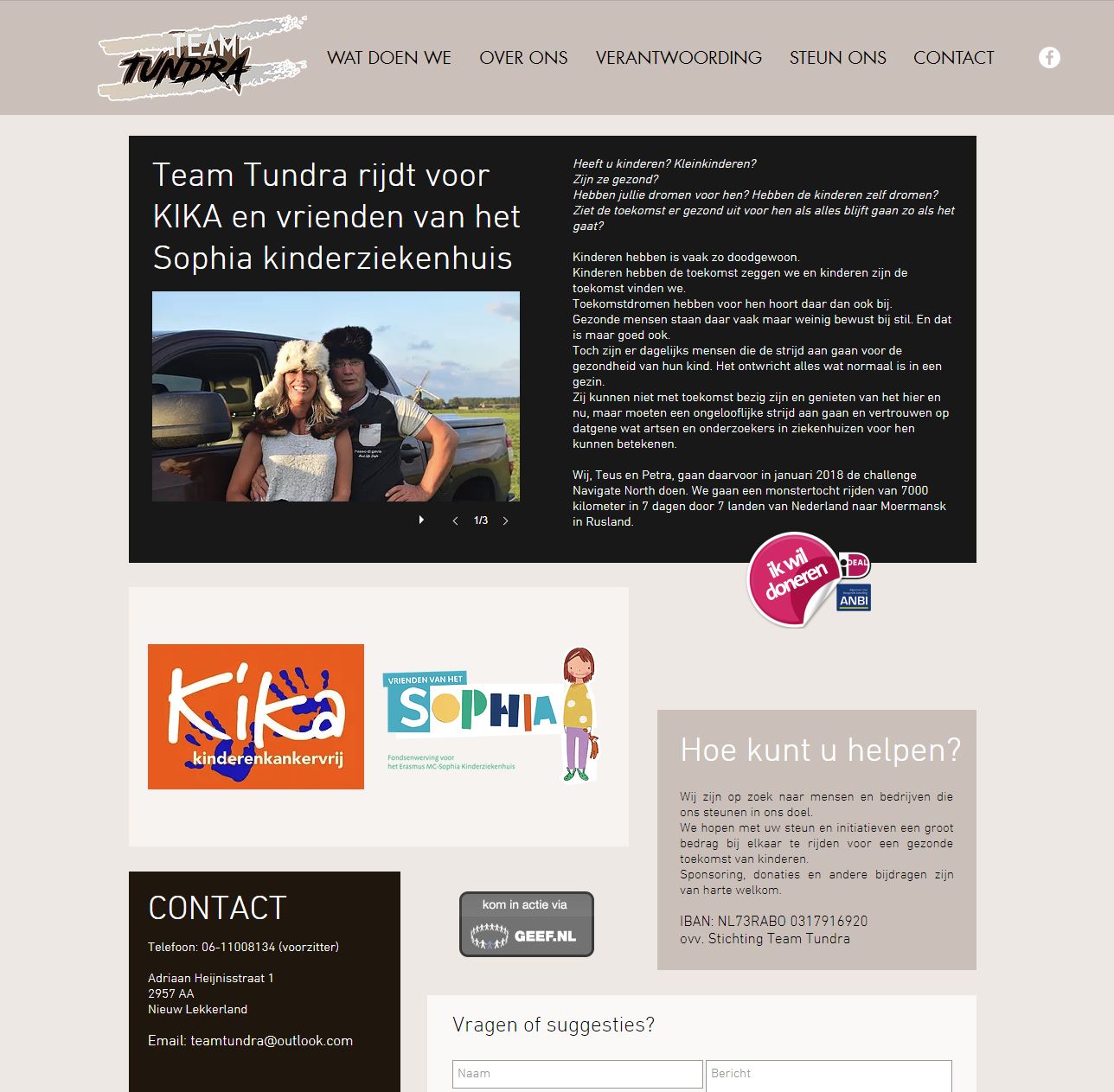 Website Team Tundra | Promotie
